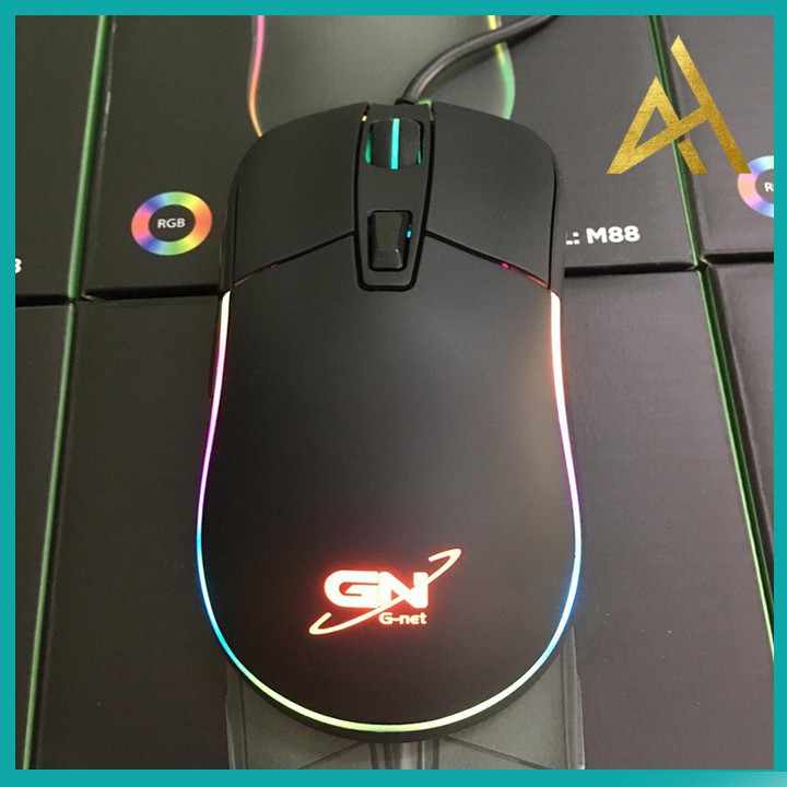 Chuột Máy Vi Tính Laptop Mouse Chơi Game GNET M88 Đèn LED 7 Màu RGB - Chuột Gaming Có Dây Chuyên Game