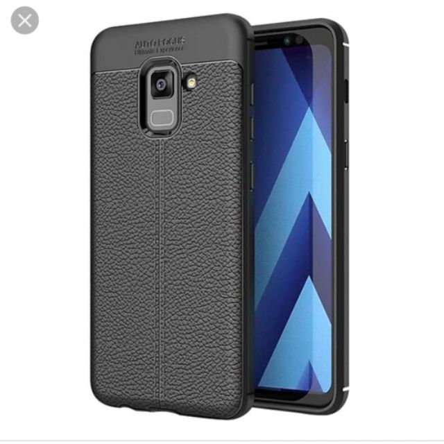 Ốp lưng samsung A6+2018 silicon giả da,chống sốc auto Focus