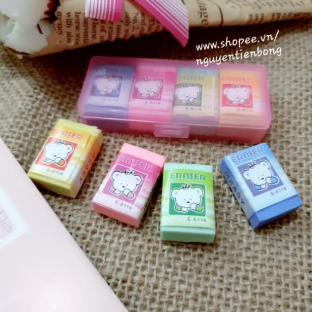 4 viên gôm tẩy gấu (tẩy bút chì) hatn