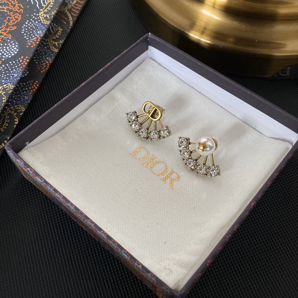 Khuyên Tai Tròn Khắc Chữ Dior Bằng Thép Titanium Thời Trang Cho Nữ