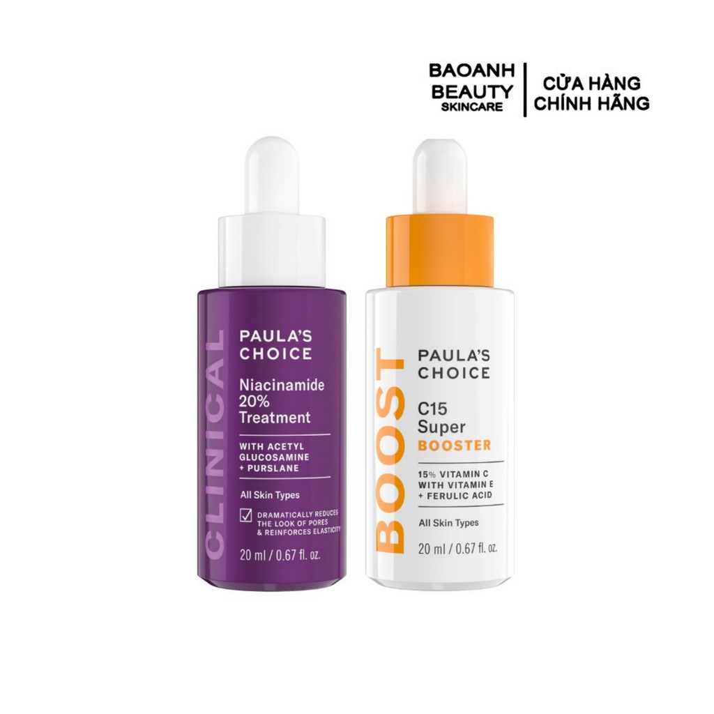 BỘ SẢN PHẨM NIACINAMIDE + VITAMIN C LÀM MỊN VÀ SÁNG DA PAULA'S CHOICE 8030-7770