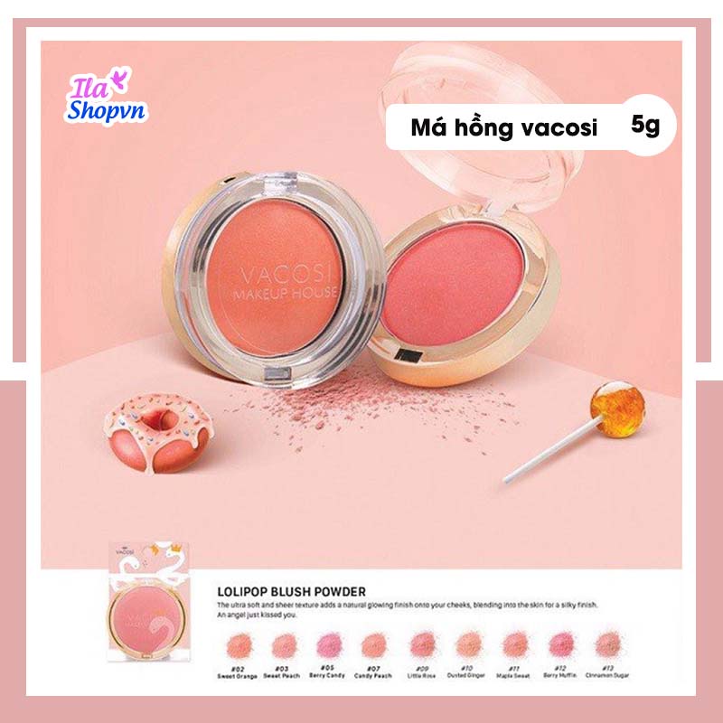 PHẤN MÁ HỒNG VACOSI LOLIPOP BLUSH POWDER - VACOSI