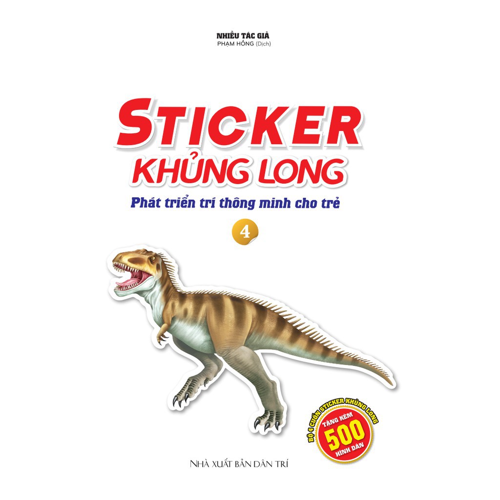 Sách - Sticker khủng long: Phát triển trí thông minh cho trẻ 4 (8 trang sticker dán hình)