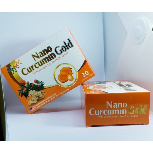 Viên tinh nghệ Nano Curcumin Gold  Tam Thất Xạ Đen giảm viêm loét dạ dày, tá tràng, ung bướu - Hộp 30 viên