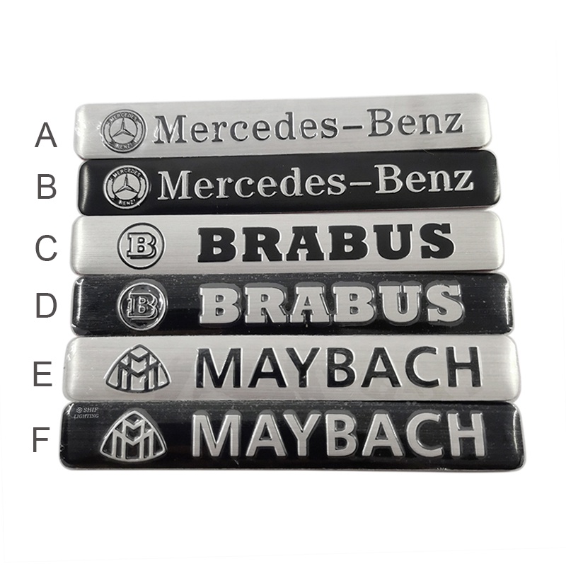 1 X Logo Mercedes-Benz MAYBACH BRABUS Bằng Nhôm Dán Trang Trí Xe Hơi