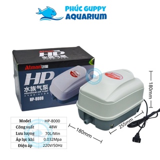 Máy Sủi Bơm Khí Oxy Công Suất Lớn Atman HP-8000 (47W-70L/Min)
