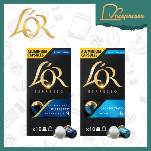 Viên nén cà phê Nespresso compatible L'OR Decaffein - Hộp 10 coffee capsules