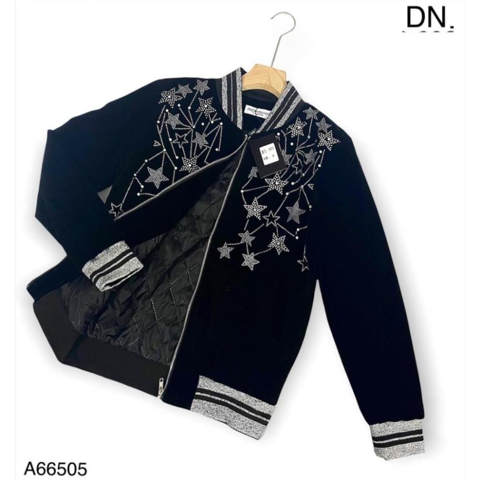 Áo khoác bomber nhung YSL đính đá ngôi sao siêu hot_Áo khoác bomber 2 lớp nhung dầy dặn
