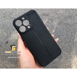 Ốp lưng iPhone 13 Pro, iPhoen 13 Pro Max silicon giả da Auto Focus