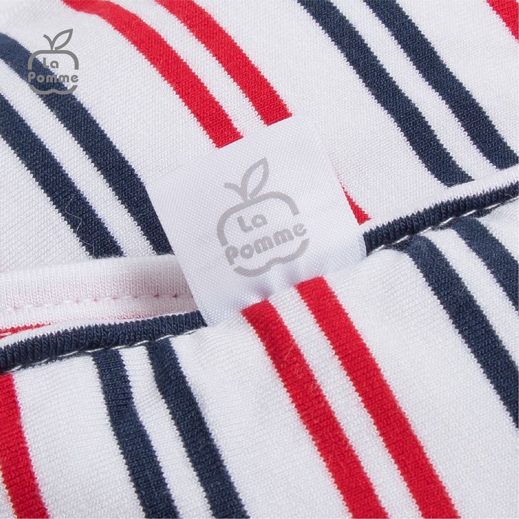 Gối sơ sinh nhân đôi vỏ gối La Pomme Baby Bear - Kẻ xanh/ Kẻ tím than/Kẻ đỏ