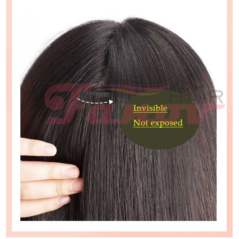 Tóc Giả Dài Thẳng Tàng Hình Không Đường May Có Kẹp Dành Cho Nữ
