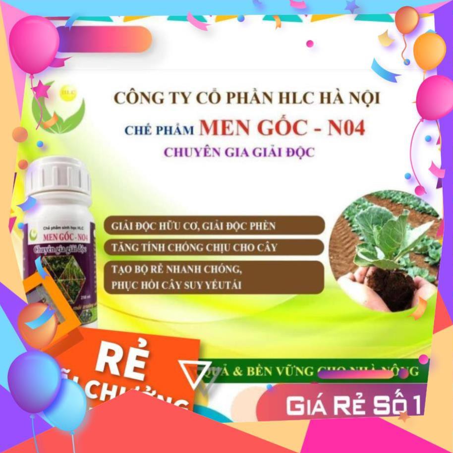 MEN GỐC NO4 250ML - CHUYÊN GIA GIẢI ĐỘC CHO CÂY TRỒNG BỊ NGỘ ĐỘC PHÂN BÓN, NGỘ ĐỘC THUỐC BVTV,...