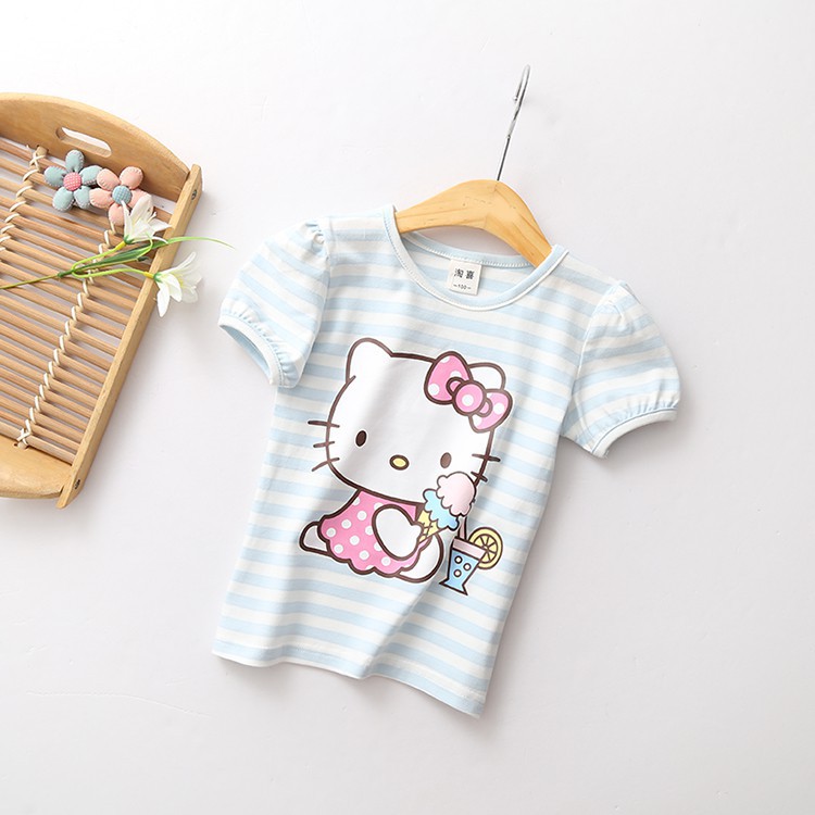 Áo thun ngắn tay in hình Hello Kitty đáng yêu cho bé