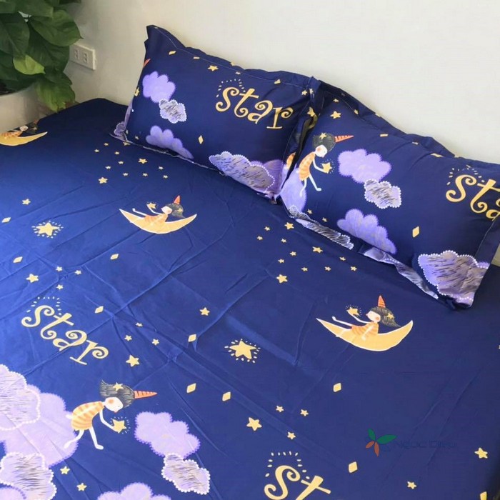 Bộ ga gối poly cotton hàng đẹp full size m2, m6, m8, 2m2 và màu (được chọn mẫu)