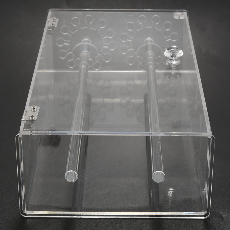 Acrylic 24 móc Xoay vòng cổ Hiển thị đứng Mặt dây chuyền Hiển thị Người tổ chức Hộp trưng bày đồ trang sức chống bụi