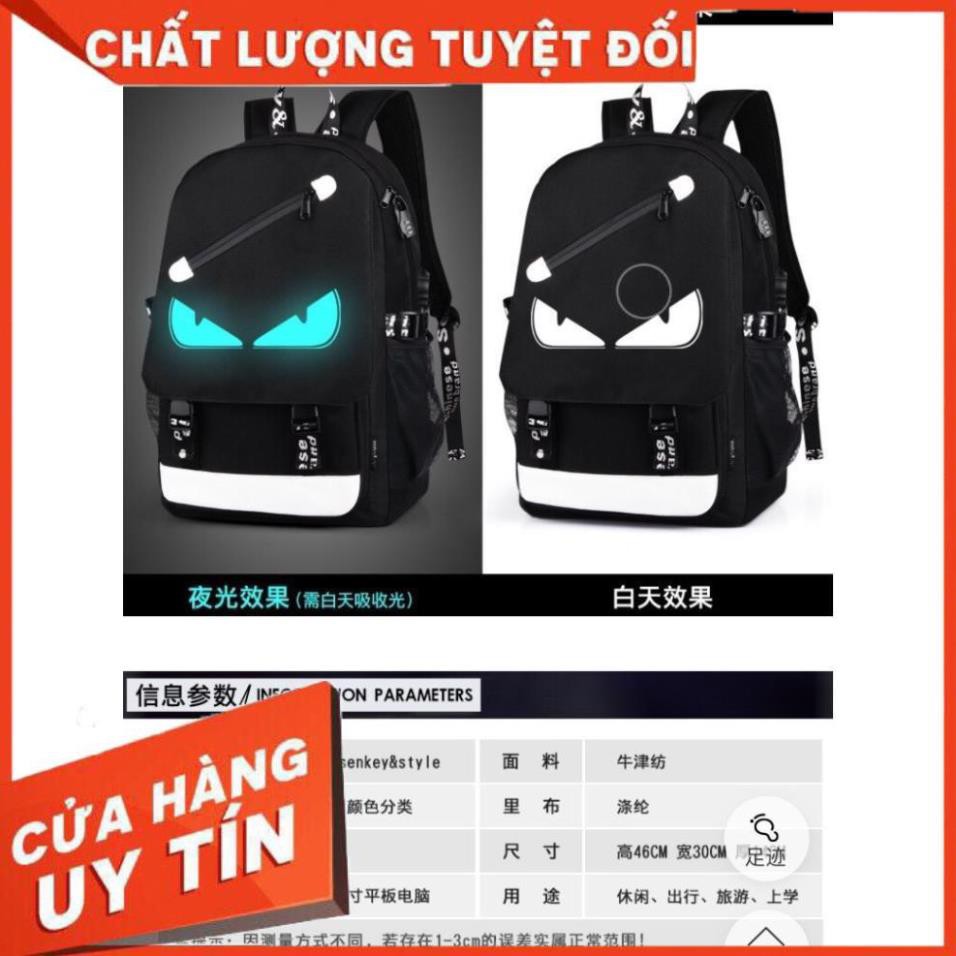 (Cám LợnTV) Balo nam phát sáng có cổng sạc USB + khoá chống trộm, chống nước (mắt mèo) hàng loại 1-FreeShip đơn 99-299k