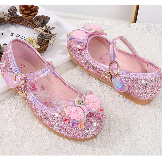 Giày búp bê công chúa elsa cao cấp cho bé gái 2-6 tuổi có kim tuyến lấp lánh