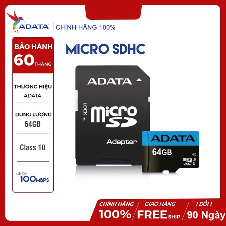 Thẻ nhớ Micro SDXC 32G | 64GB Class 10 Chính Hãng cao cấp - Chuyên dụng cho Camera Wifi, Camera hành trình