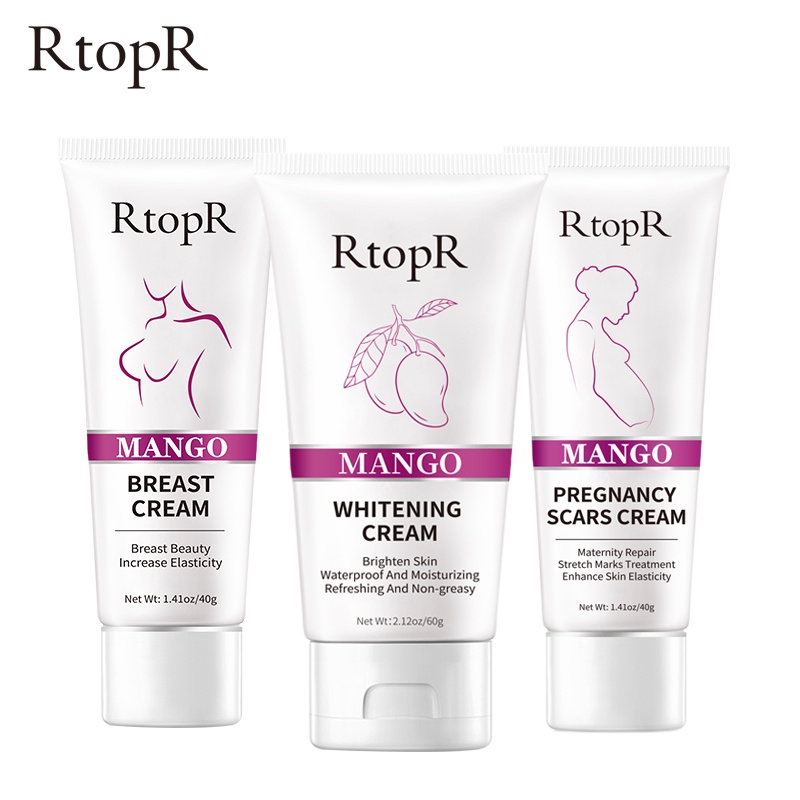 Bộ sản phẩm RtopR gồm Kem nở ngực xoài + Kem mang thai Mango + Kem làm trắng da xoài