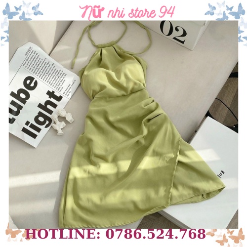 Yếm đi biển xanh xanh bơ dáng ôm body, đầm yếm xanh vạt hông (kèm video và ảnh thật) YXB | BigBuy360 - bigbuy360.vn