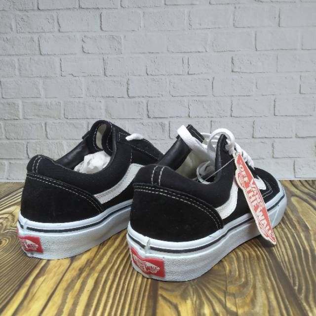 Giày Vans Old Skool 100% Real Pict Màu Trắng Đen Chất Lượng Cao