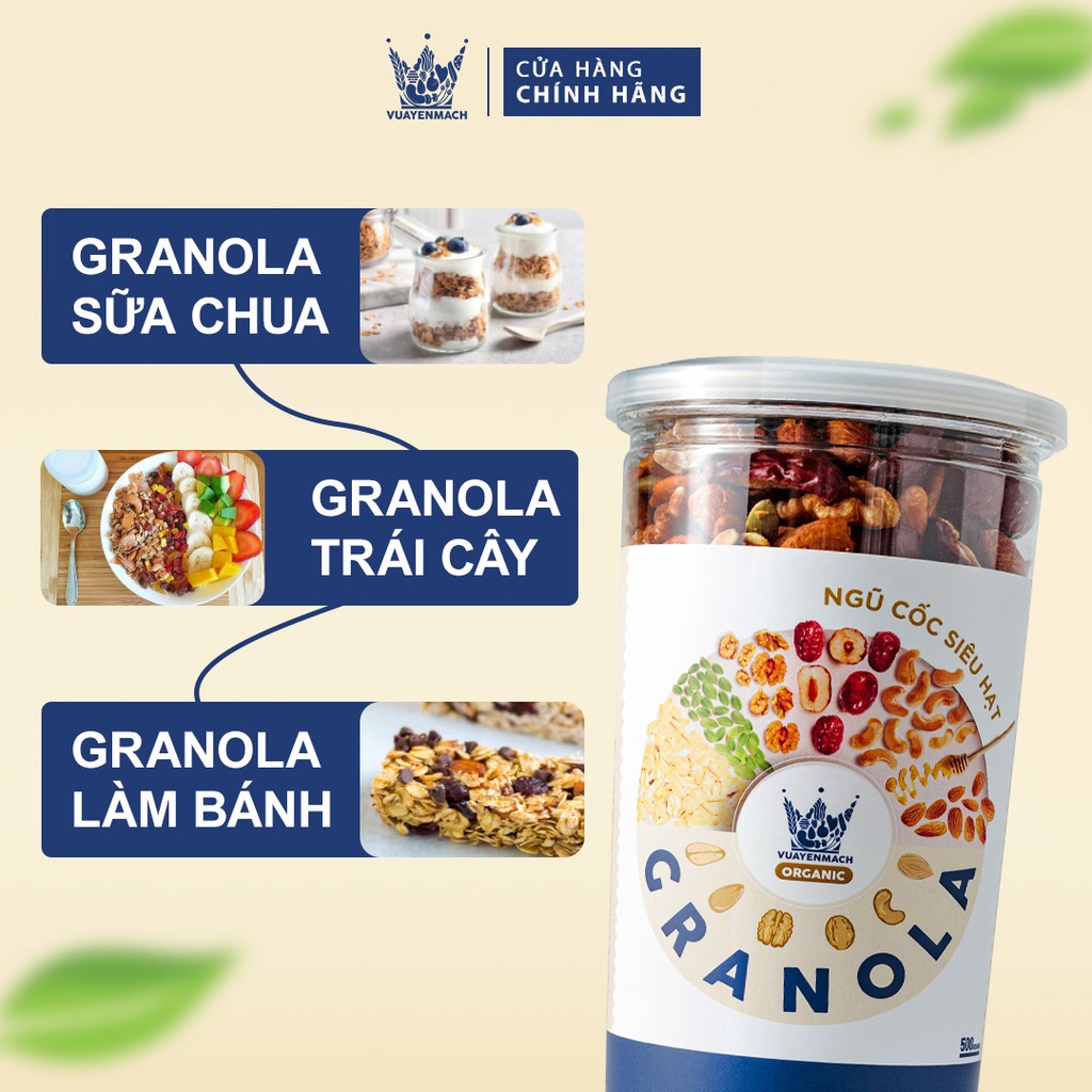 Ngũ cốc Granola Siêu Hạt Premium Vua Yến Mạch 500g