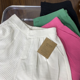 Quần short lưng cao phối lưng thun