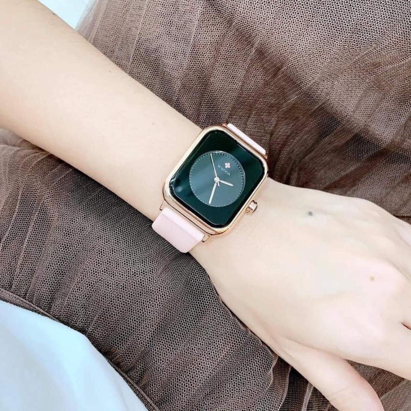 Đồng hồ nữ WWOOR unisex phiên bản Apple watch (tặng kèm dây silicon hồng)