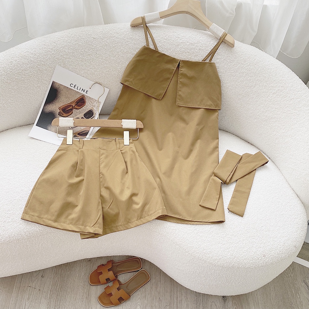 Set 2s thô buộc eo quần sooc bộ thô chuẩn l1 hotgirl quần sooc siu đẹp-MINXY SHOP