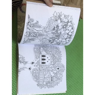 Tranh tô màu cho người lớn Khu rừng ma thuật 96 trang khổ 25cmx25cm