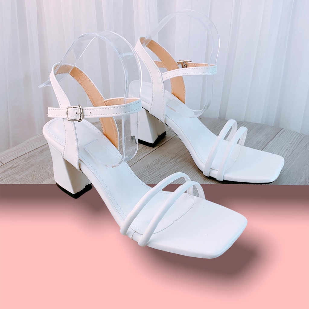 Sandal cao gót nữ gót vuông quai hậu Hàng shop 7p - v75