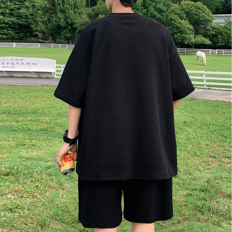 đồ bộ thể thao nữ unisex bộ thể thao nam mùa hè phong cách Hàn Quốc sét bộ thể thao from rộng bộ quần áo nam trẻ tuổi Quần áo nam thời trang bộ