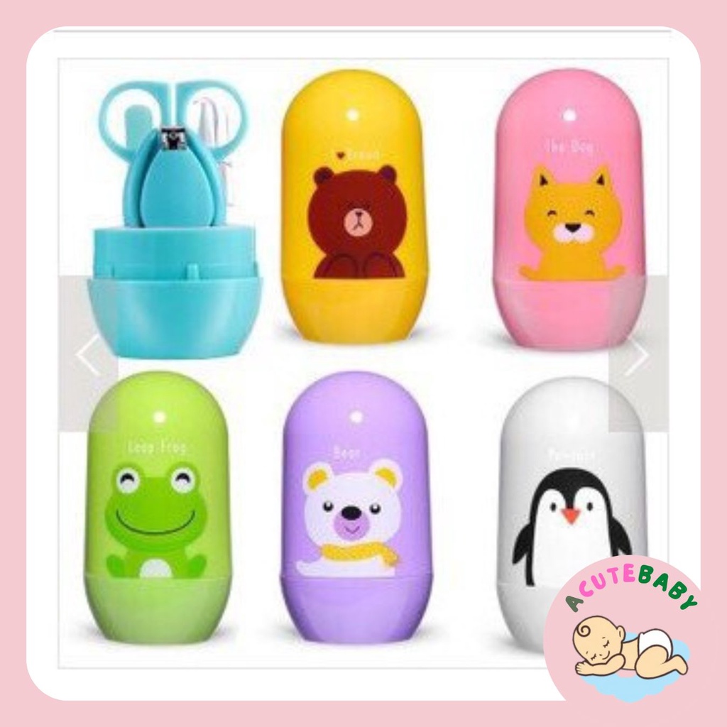 Bộ dụng cụ Bấm móng tay 4 Chi tiết có Hộp đựng xinh xắn