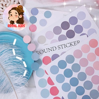 Set 48 sticker sắc màu cao cấp Morandi Round