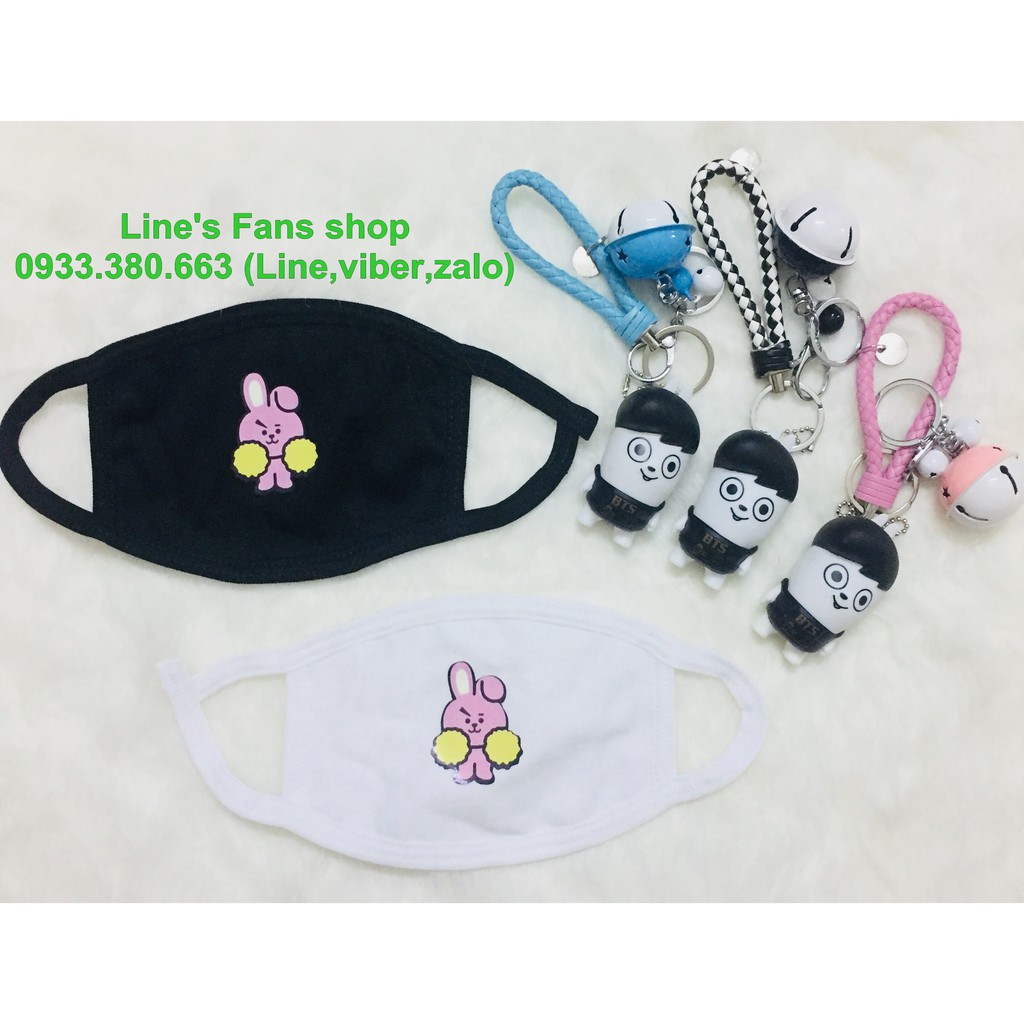 Khẩu trang BT21 BTS - vải in hình 3D (KM tặng Sticker-huy hiệu-bút BT21 BTS) |shopee. Vn\mockhoa55