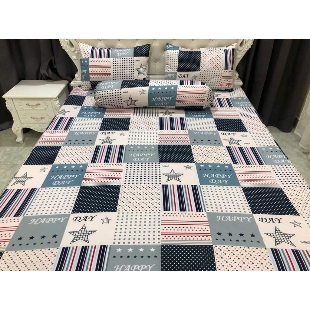 Set Drap Thun 4 Món Mẫu Ô Vuông