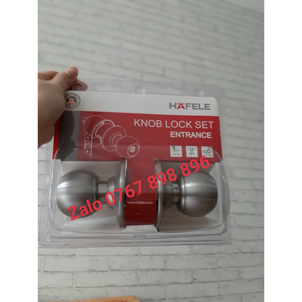 Tay nắm tròn =KL, cửa đi màu inox mờ Hafele 489.93.130