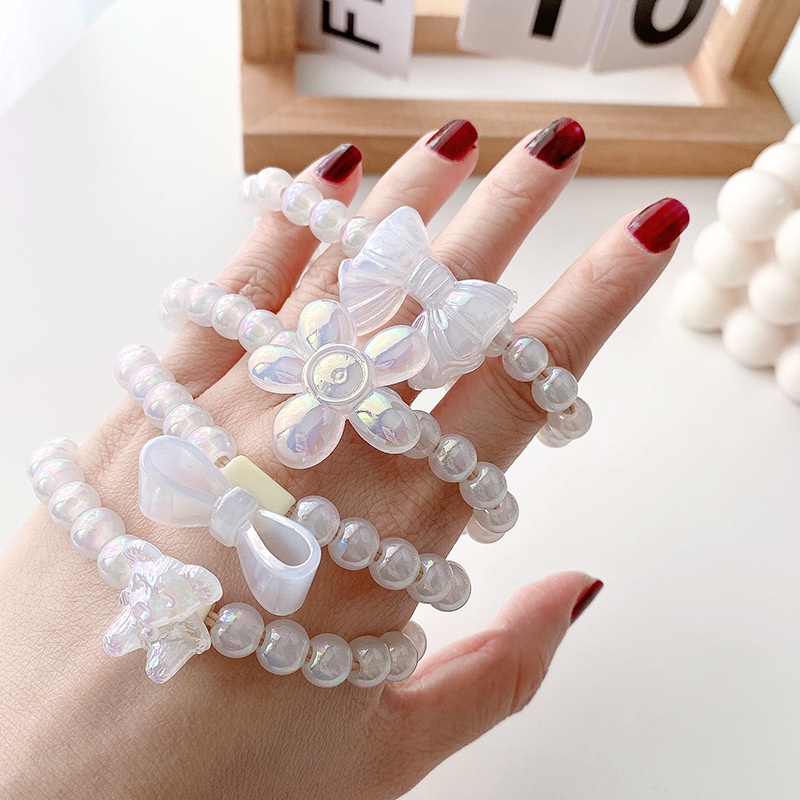 Dây Cột Tóc Đính Hạt Ngọc Trai Phong Cách Hàn Quốc Cho Bé Gái