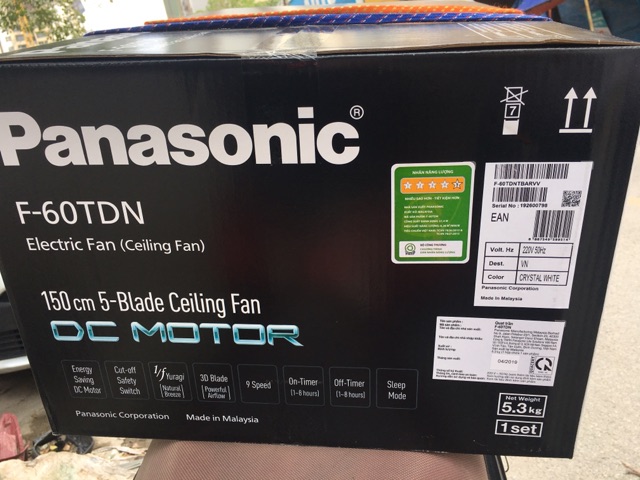 Quạt trần Panasonic 5 cánh F60 TDN nhập khẩu Malaysia
