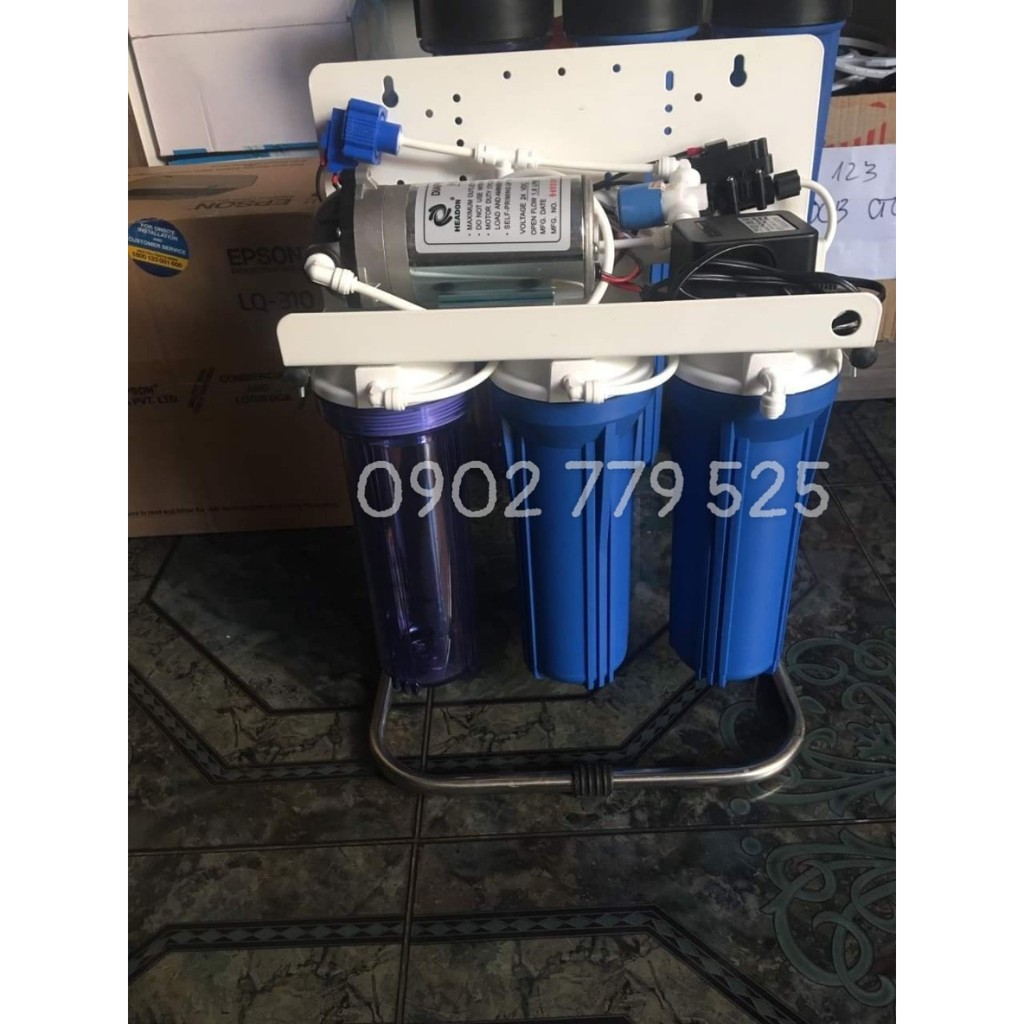 Bộ 3 cốc lọc sinh hoạt 10inch ren 21 có bơm ( Không kèm giá đỡ bộ lọc)
