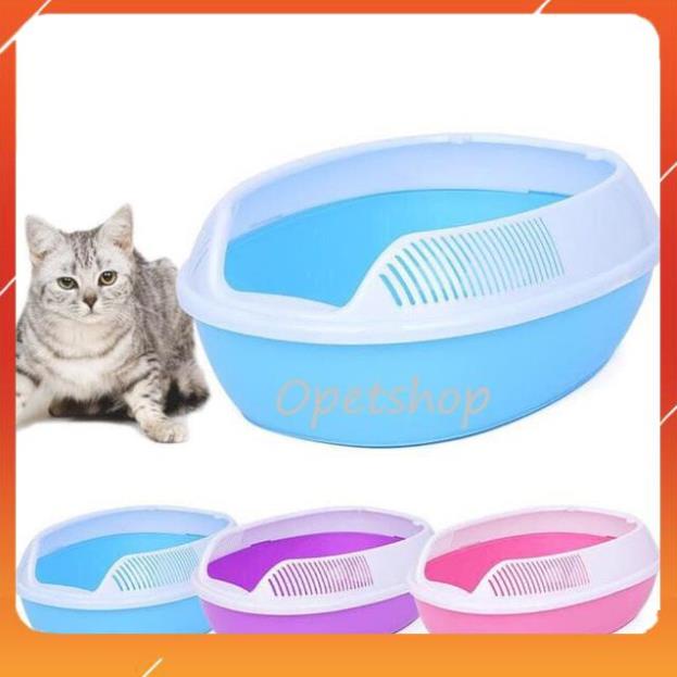 Khay vệ sinh cho mèo bầu dục kèm xẻng