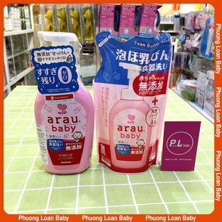 Nước rửa bình Arau Baby Nhật chai 500ml/túi 450ml chính hãng