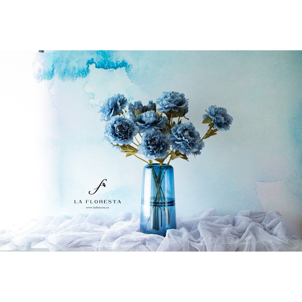 Bình hoa mẫu đơn lụa nhập khẩu cao cấp, hoa vải trang trí phòng khách, hoa giả cao cấp phù hợp cắm bình thuỷ tinh