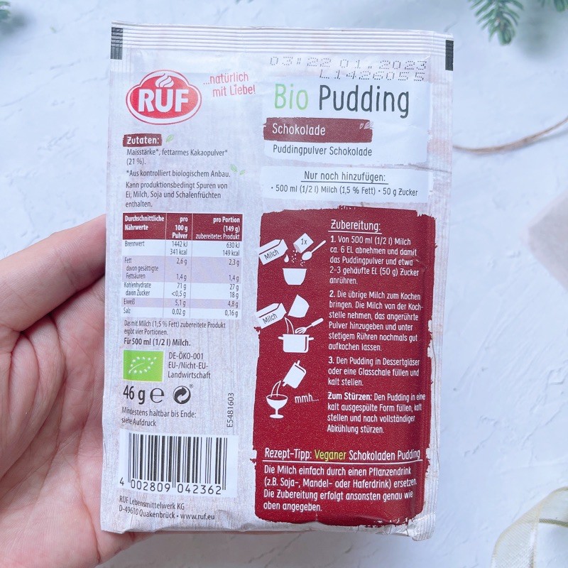 Bột Làm Pudding Hữu Cơ RUF 40g