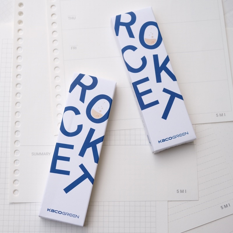Bộ 4 Bút Kaco ROCKET Study Mực Đen Phiên Bản Đặc Biệt - Hàng Chính Hãng