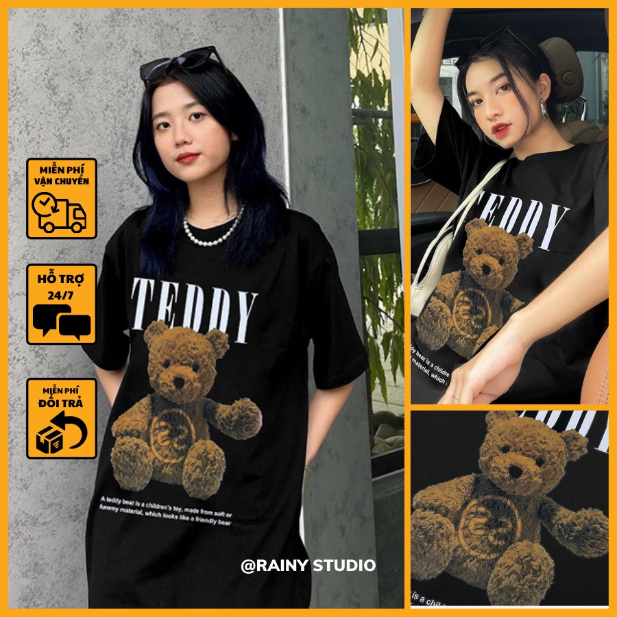 Áo thun tay lỡ nam nữ, áo phông unisex form rộng chất cotton mát mịn thấm hút mồ hôi TEDDY