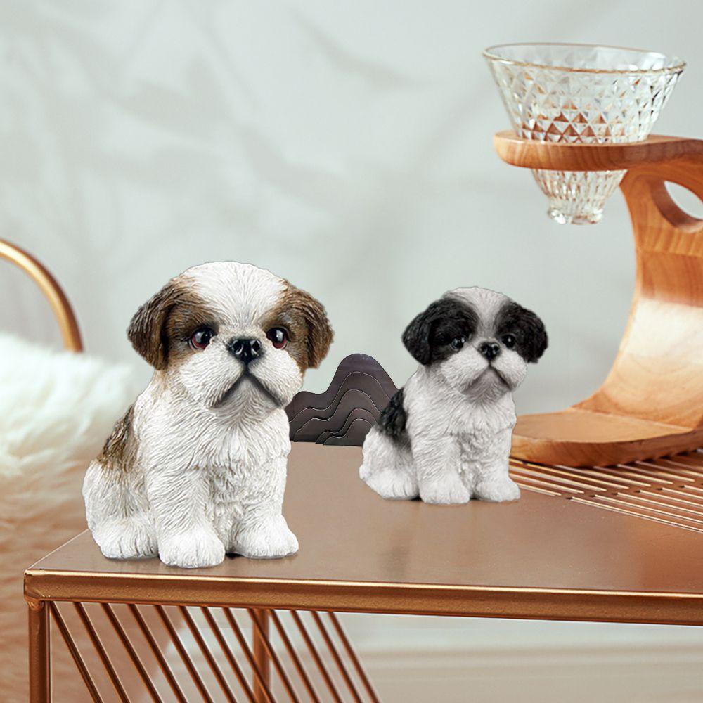 Mô Hình Chú Cún Bằng Nhựa Resin Mini Để Bàn Trang Trí
