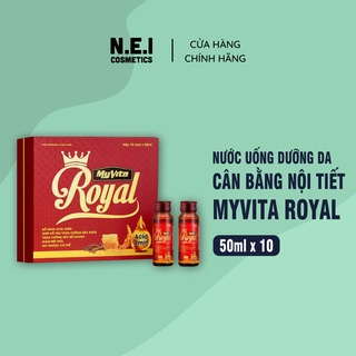 Nước Uống Dưỡng Da Tăng Cường Đề Kháng MyVita Royal - Hộp 10 Chai 50ml - Sữa Ong Chúa, Đông Trùng Hạ Thảo, Cao Nhân Sâm
