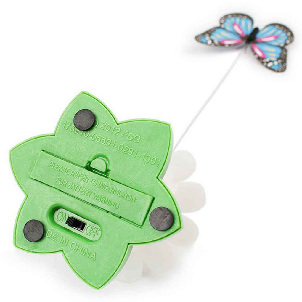 Pet Cat Dog Toys Plaything Electric Rotating Butterfly Kitten Play Seat Scratch Teaser Steel CHSG