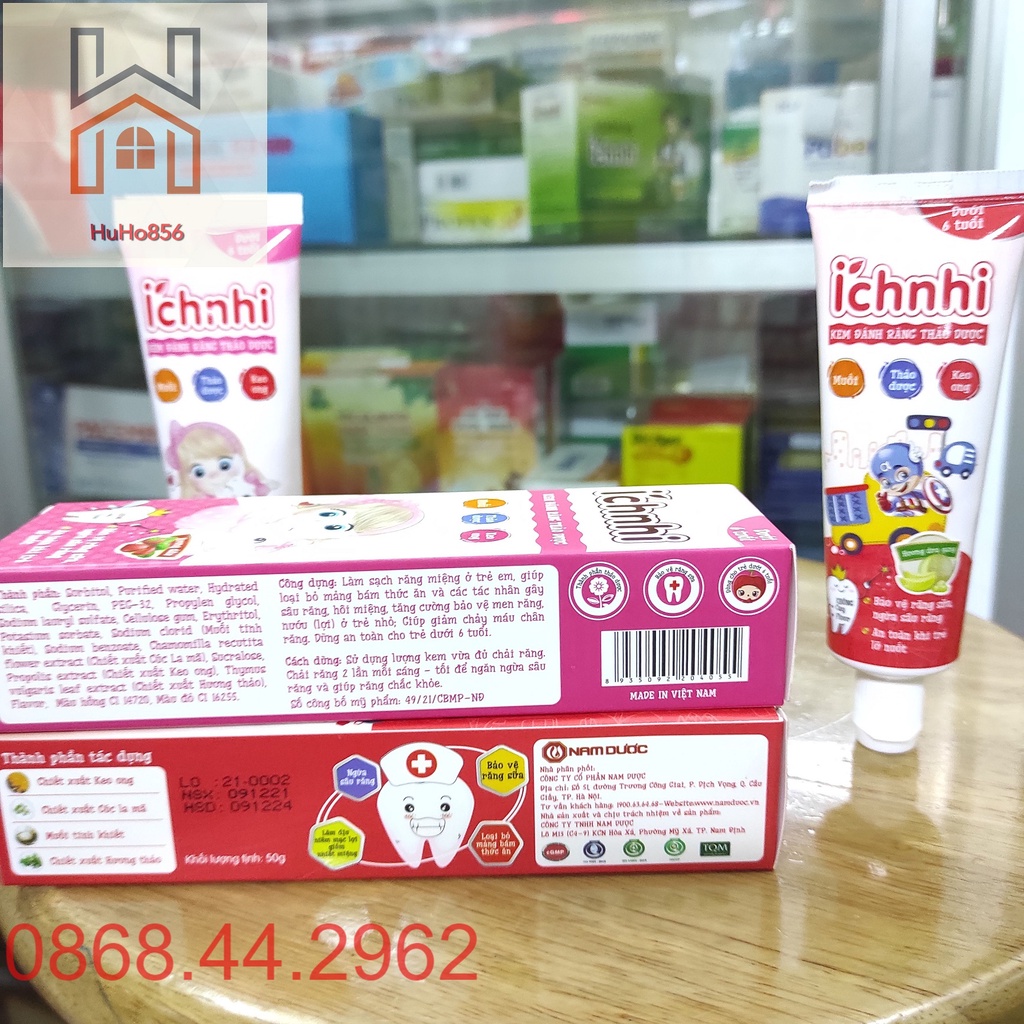 [Chính hãng] Kem Đánh Răng Trẻ Em Ích Nhi Cho Trẻ Dưới 6 Tuổi - Bảo Vệ Răng Sữa, An Toàn Khi Lỡ Nuốt